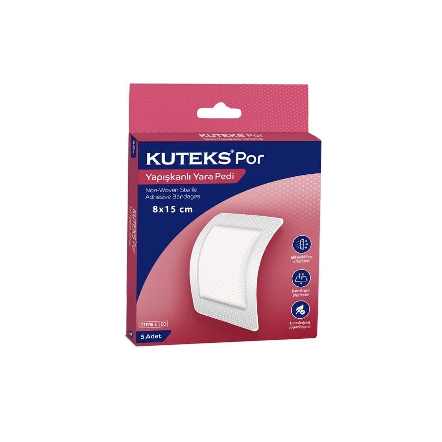 Kuteks Por Adhesive Wound Pad Breathable Protection 8x15cm 5 Count