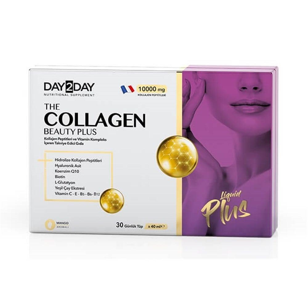 DAY2DAY Collagen Beauty Plus Liquid - 10,000mg Collagen Peptide, Halal Certified - 30 Tubes x 40ml