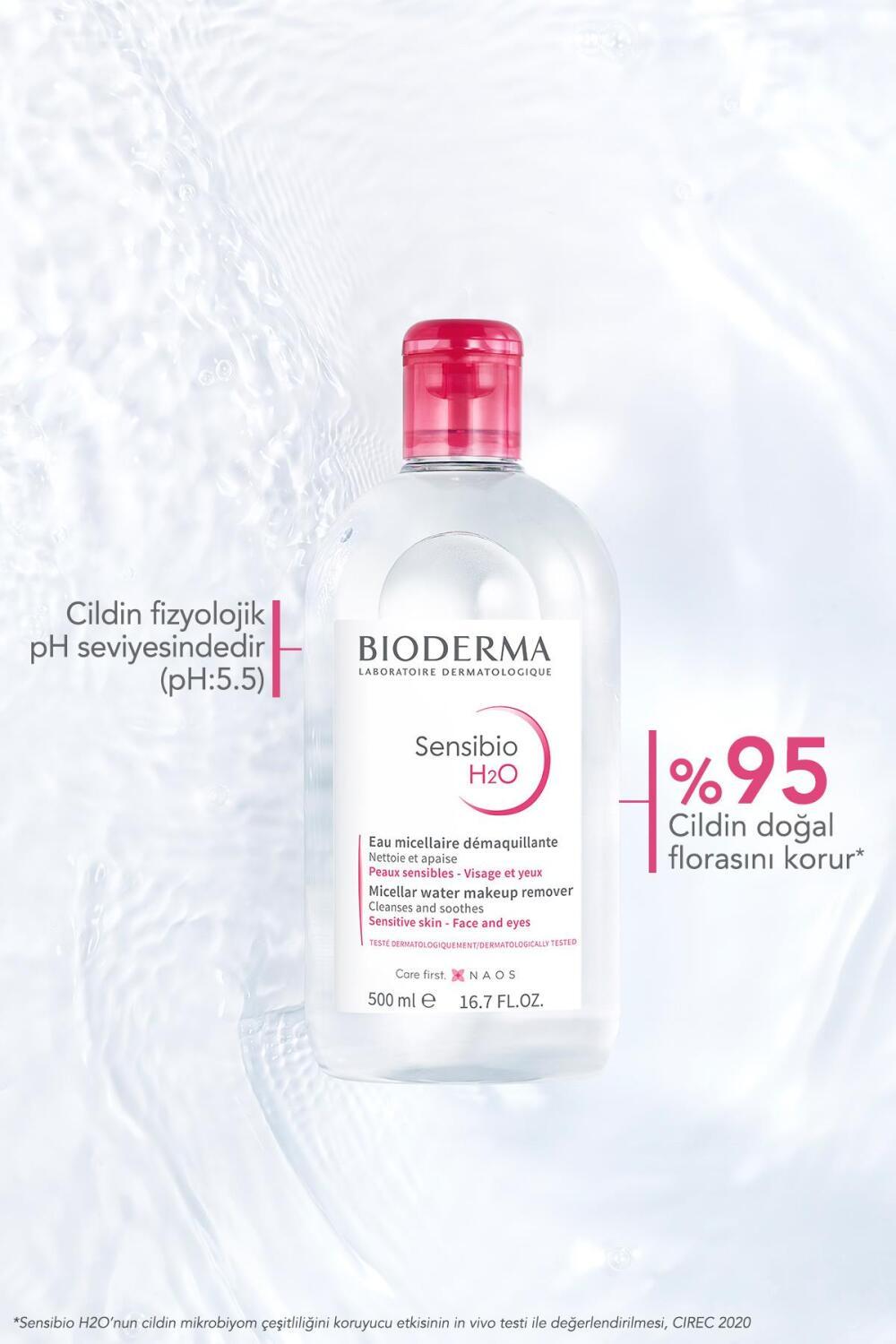 Bioderma Sensibio H2O Micellar Water for Sensitive Skin, Gentle Makeup Remover and Cleanser - 500ml Twin Set