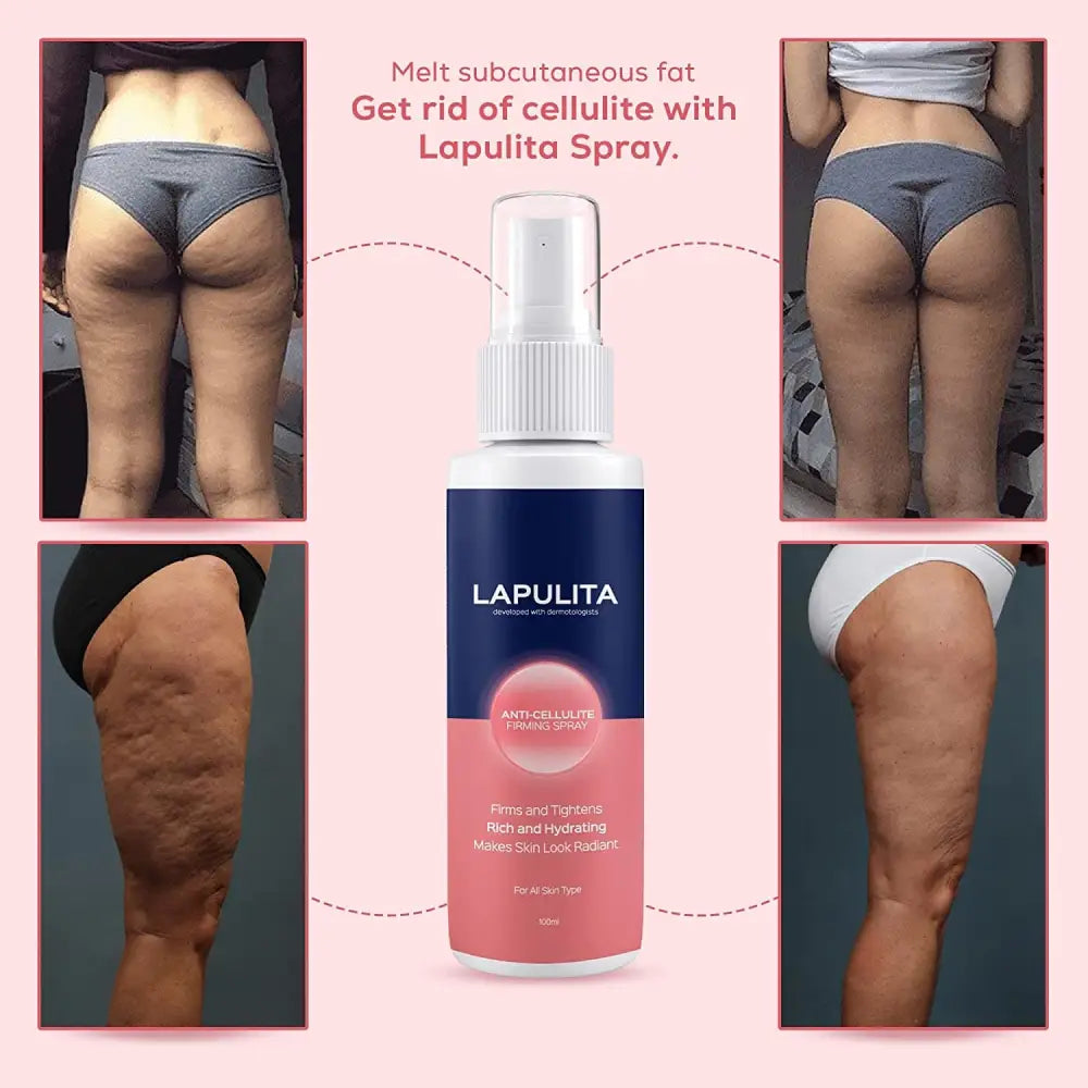 LAPULITA Anti Cellulite Spray Body Firming Natural Formula - Legs, Hips and Buttocks, Cellulite Skin Firming Saggy & Crack Skin, Stretch Marks