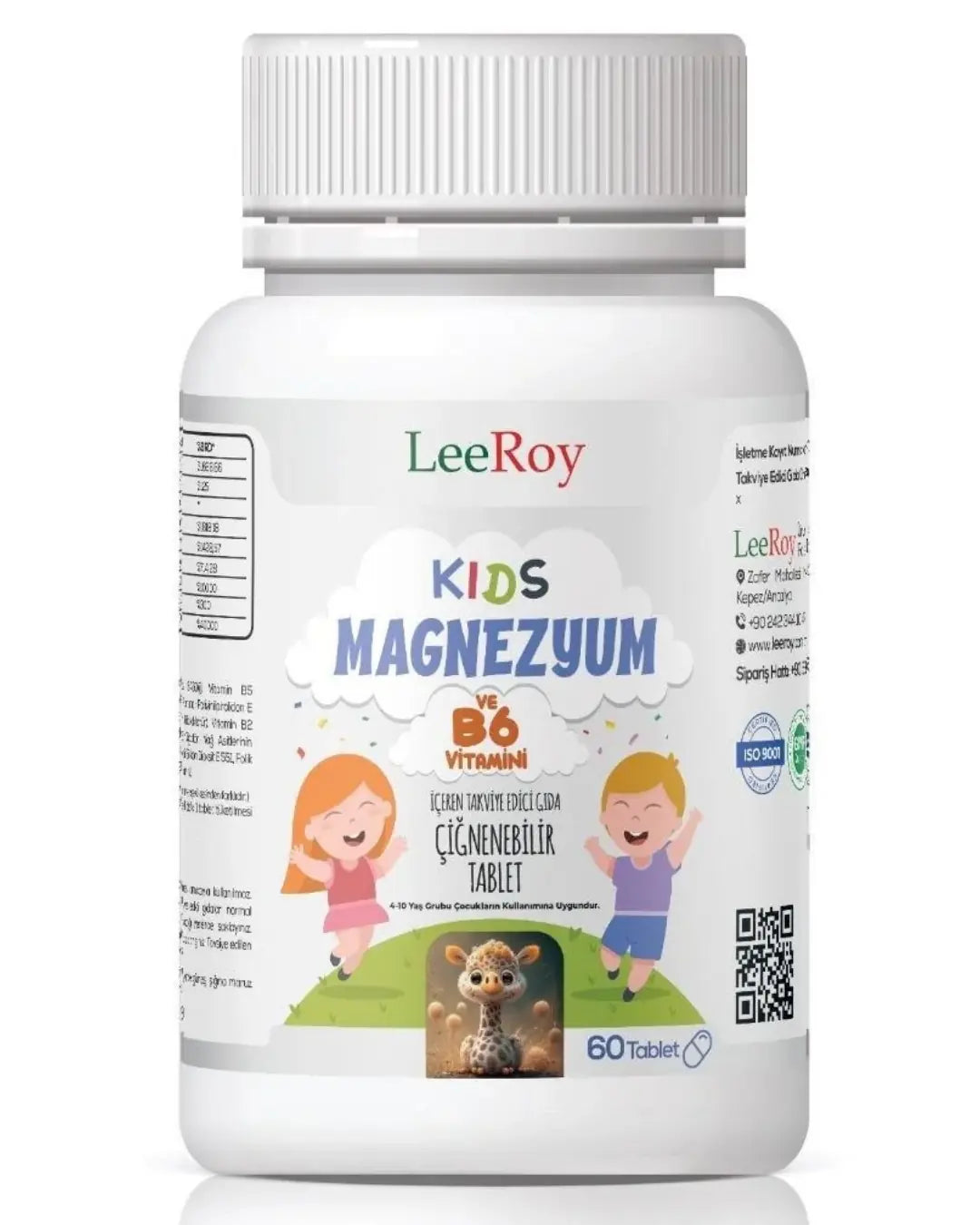 Leeroy Magnesium Kids B6 Dietary Supplement 60 Tablets