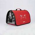 Lepus Fly Bag Red Cat Pattern Pet Carrier 25x40x25 cm