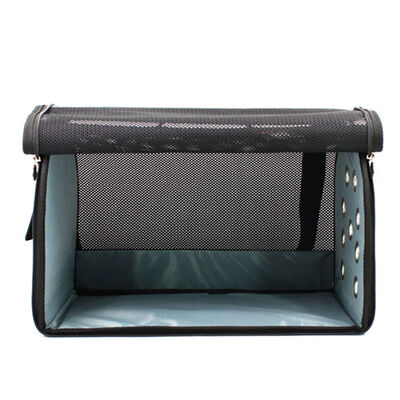 Lepus Mesh Pet Carrier Bag Breathable Travel Tote Black 28x45x28 cm