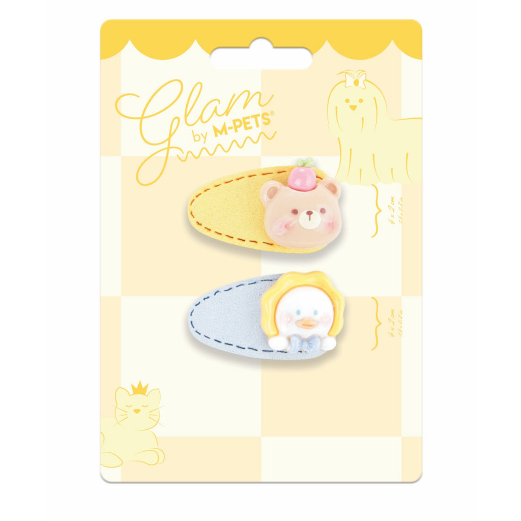 M-Pets Glam Figured Hair Clip for Cats and Dogs Yellow