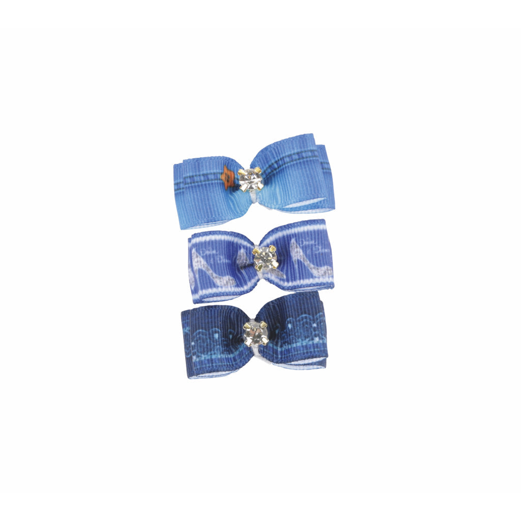 M-Pets Glam Blue Plaid Bow Hair Clip for Cats & Dogs
