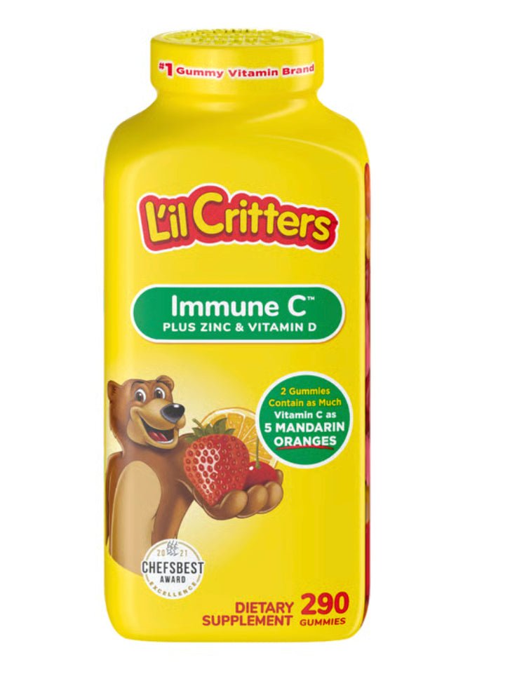 L'il Critters Immune C + Zinc & Vitamin D Gummies Immune Support, 290 ct BB 9/27