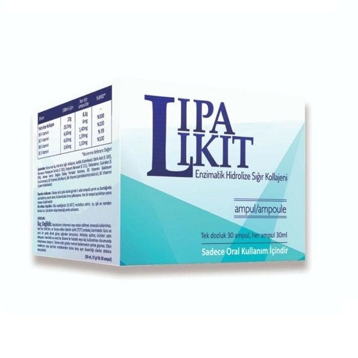Renova Ilac LipaLikit Enzymatic Bovine Collagen 30ml 30 Liquid Vials