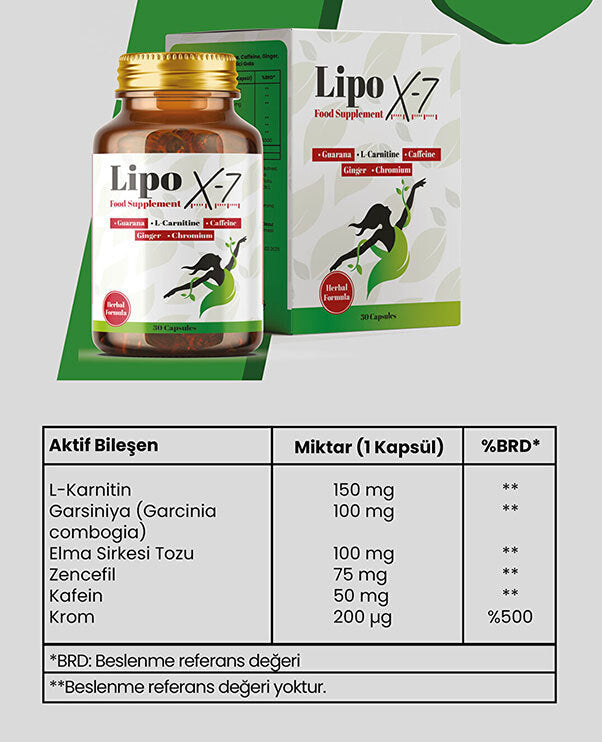 Matriks Ilac Lipo X-7 Dietary Supplement with L-Carnitine 30 Capsules
