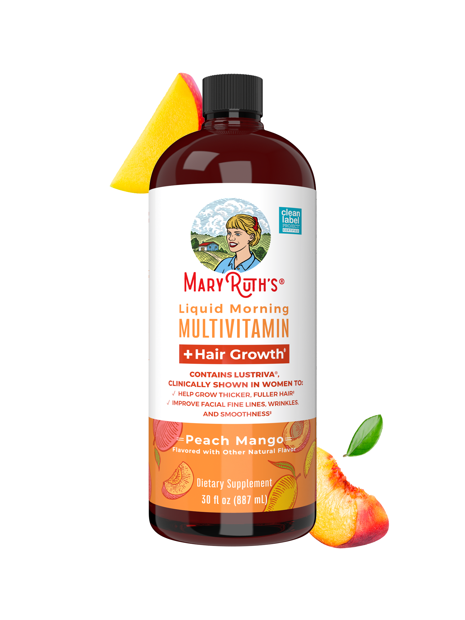 MaryRuth's Liquid Morning Multivitamin + Lustriva Hair Growth 30 fl oz