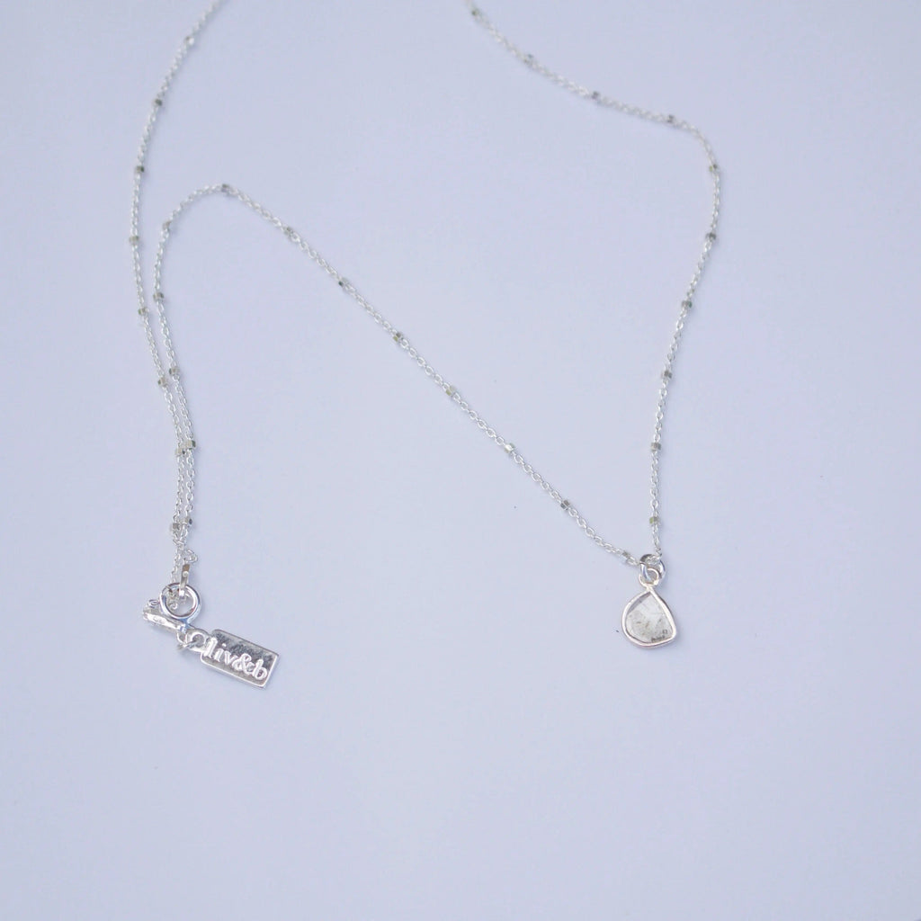 Diamond Slice Sterling Silver Necklace | Liv & B