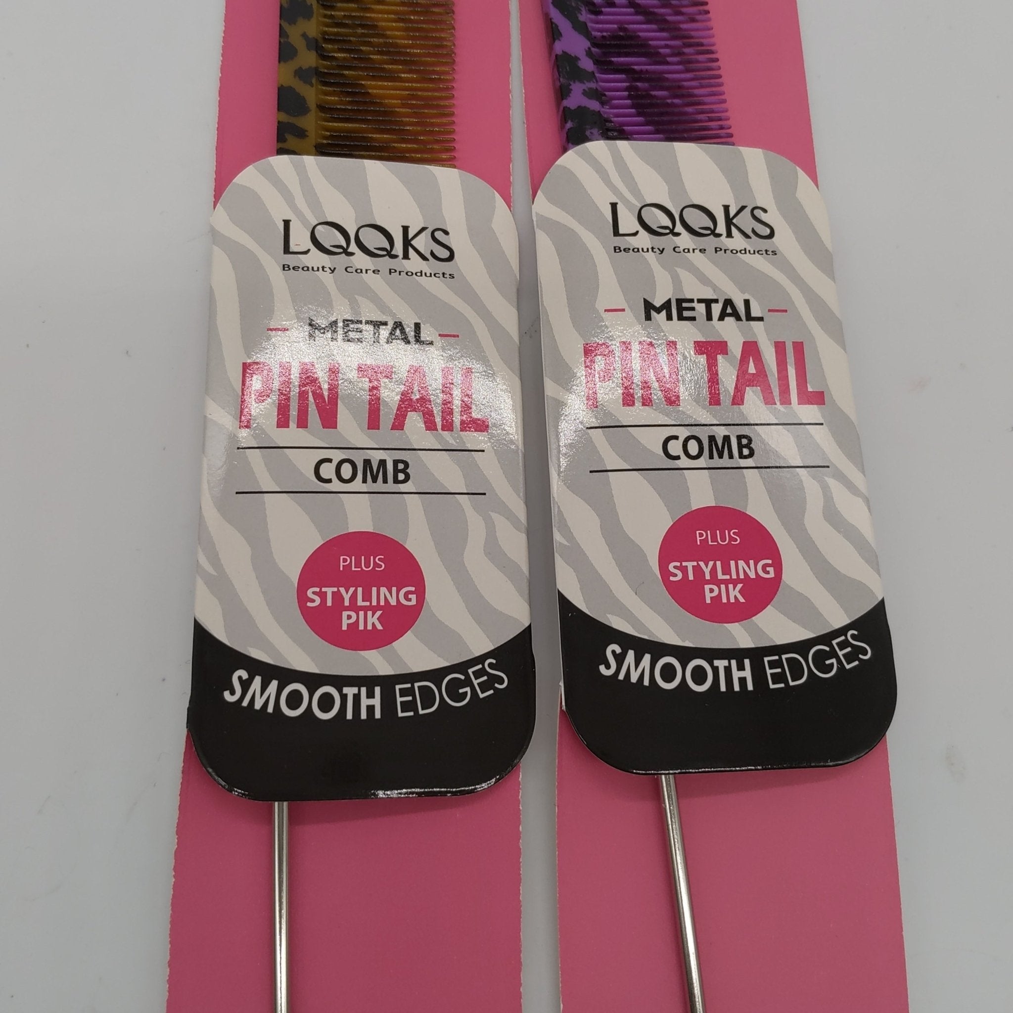 Looks Pintail Rat Tail Metal Hair Comb, Animal Print