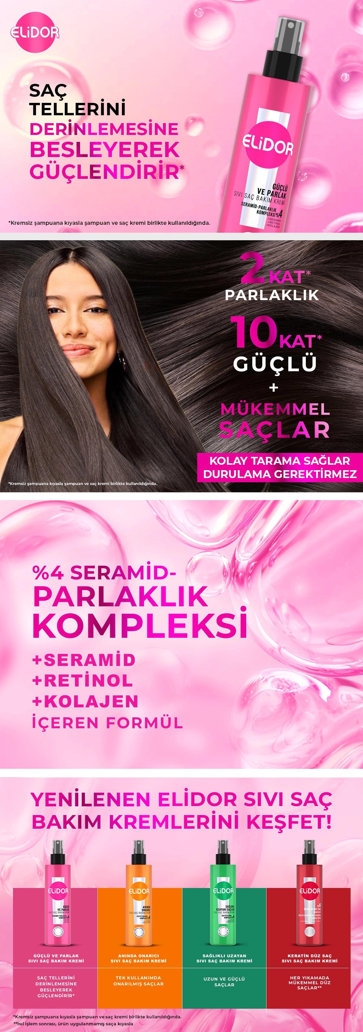 Elidor Strong & Shiny Liquid Conditioner for Dull Hair 200 ml