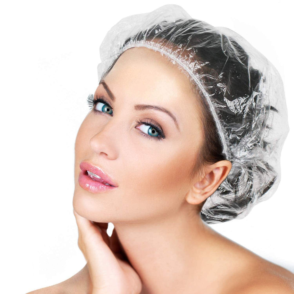 LQQKS Clear Plastic Shower Cap 30 pcs