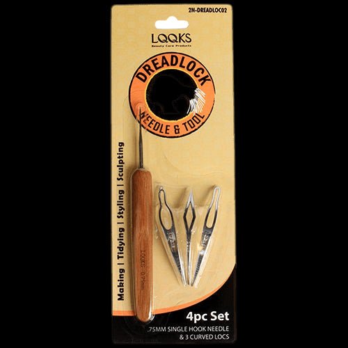 LQQKS Curved Dreadlock Tool 3-Piece Set with Bamboo Crochet Hook