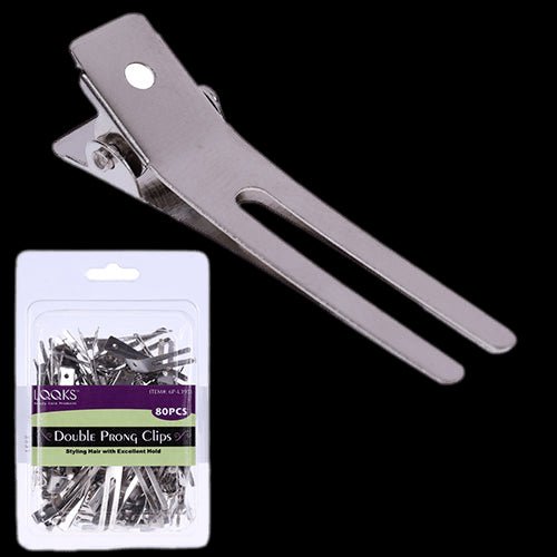 LQQKS Double Prong Hair Clips 40 ct Hair Styling Clips