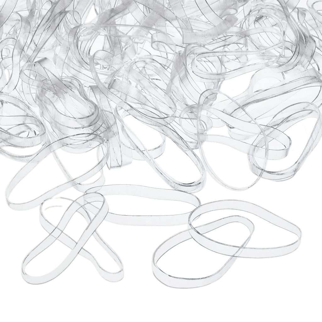 LQQKS Elastic Rubber Bands 300 pcs - Clear