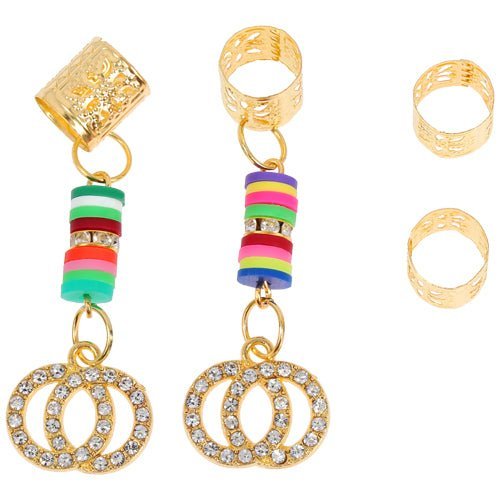 LQQKS Hair Braid Ring & Braid Tube Set, 4-Piece Pack