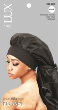 Lux by Qfitt Silk Hair Bonnet (Braid) Onyx 7006