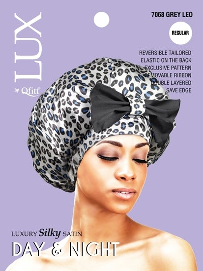 Lux by Qfitt Pattern Luxury Silky Satin Day & Night Cap