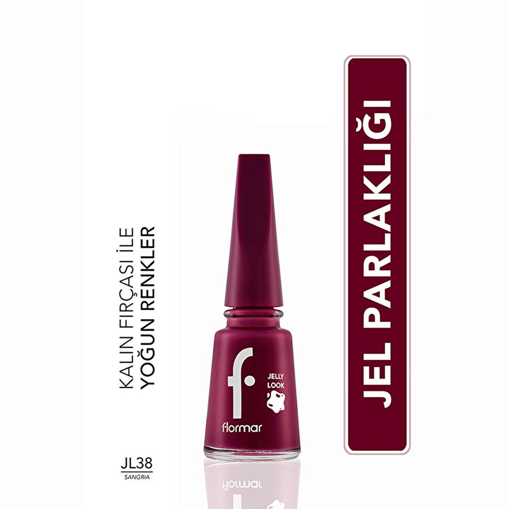 Flormar JL38 Sangria Jelly Look Nail Polish: Intense Color, High Shine, & Long Lasting Gel Effect