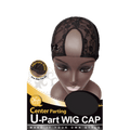 M & M U-Part Wig Cap, Center Parting, Black, Adjustable Strips