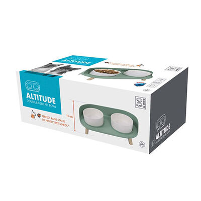 M-Pets Altitude Double Raised Ceramic Pet Bowl 2x450 ml
