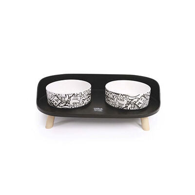 M-Pets Altitude Urban Style Elevated Pet Bowl Set 450 ml