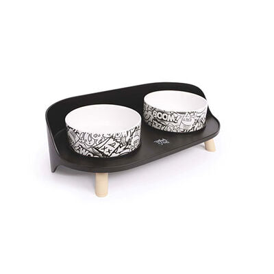 M-Pets Altitude Urban Style Elevated Pet Bowl Set 450 ml