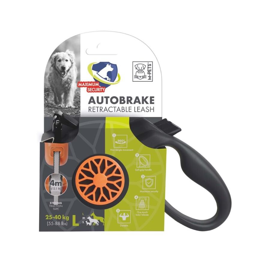 M-Pets Autobrake Retractable Dog Leash Smart Brake System 4m L