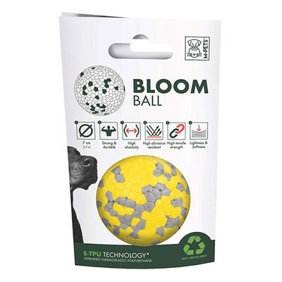 M-Pets Bloom Ball Durable E-TPU Dog Toy Yellow 7 cm