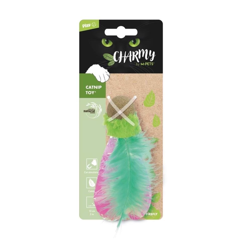 M-Pets Catnip & Matatabi Feather Ball Cat Toy Green 13cm