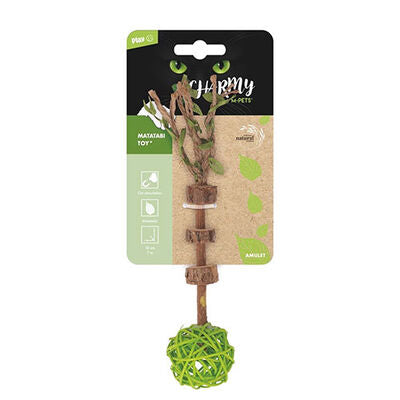 M-Pets Charmy Amulet Matatabi & Catnip Cat Toy Green 18 cm
