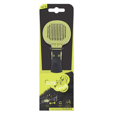 M-Pets Click & Groom Massage Brush for Cats & Dogs Small