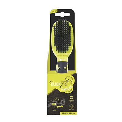 M-Pets Click & Groom Bristle Brush for Shiny Pet Coats 22cm