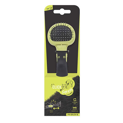 M-Pets Click & Groom Massage Brush for Cats and Dogs Small