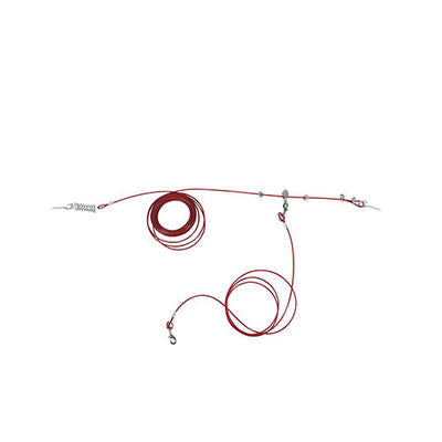 M-Pets Compensator Steel Dog Tie-Out Cable with Shock Absorber 15m