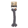 M-Pets Coto Knitted Bone Dog Toy Durable Cotton Rope Grey 30cm
