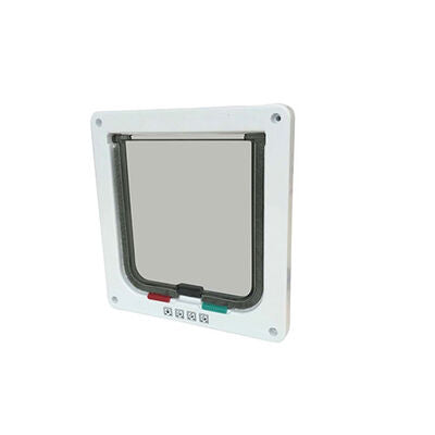 M-Pets Doras 4-Way Locking Cat Door White 19.7x19 cm