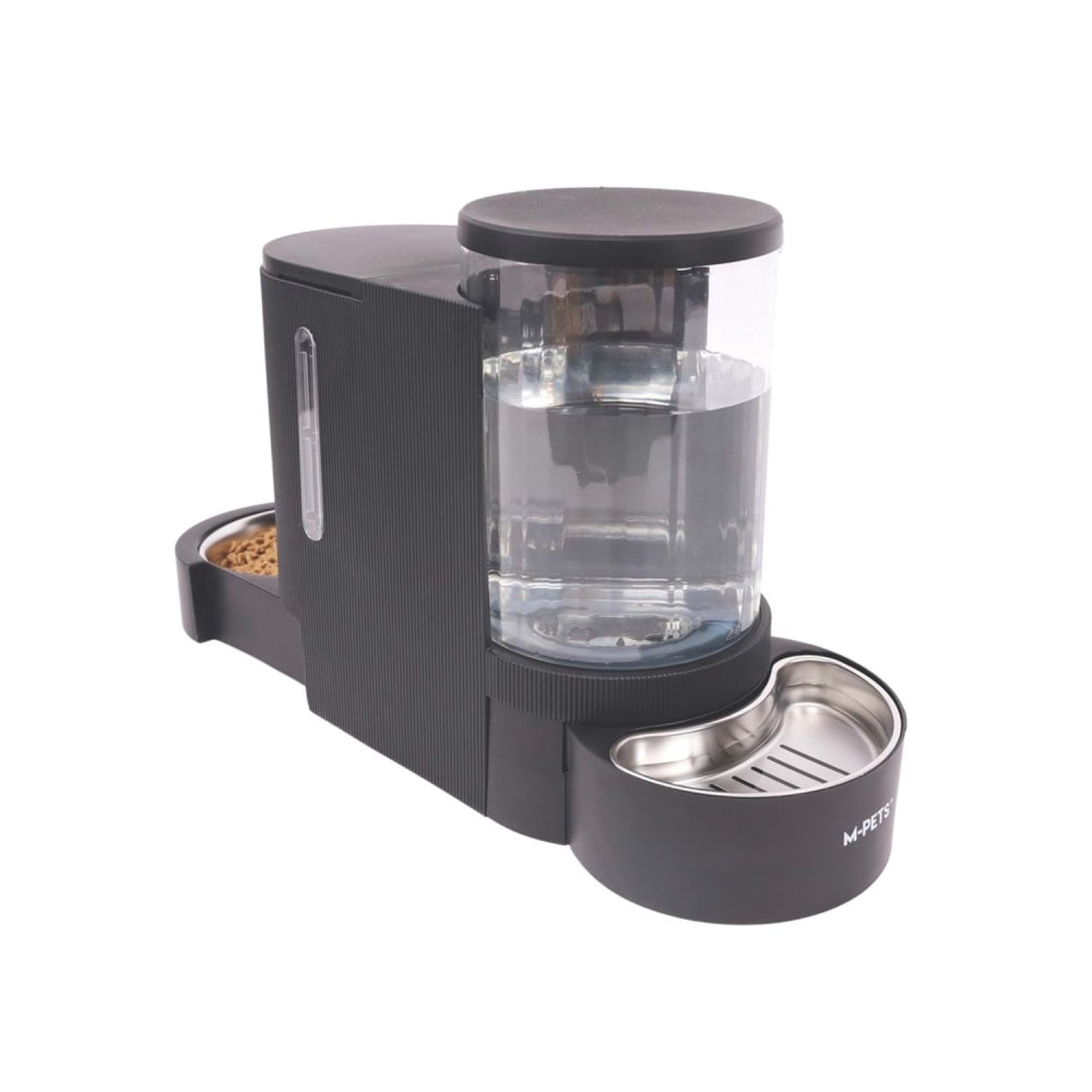 M-Pets Duplo Double Food and Water Bowl 3L/1.3kg Black