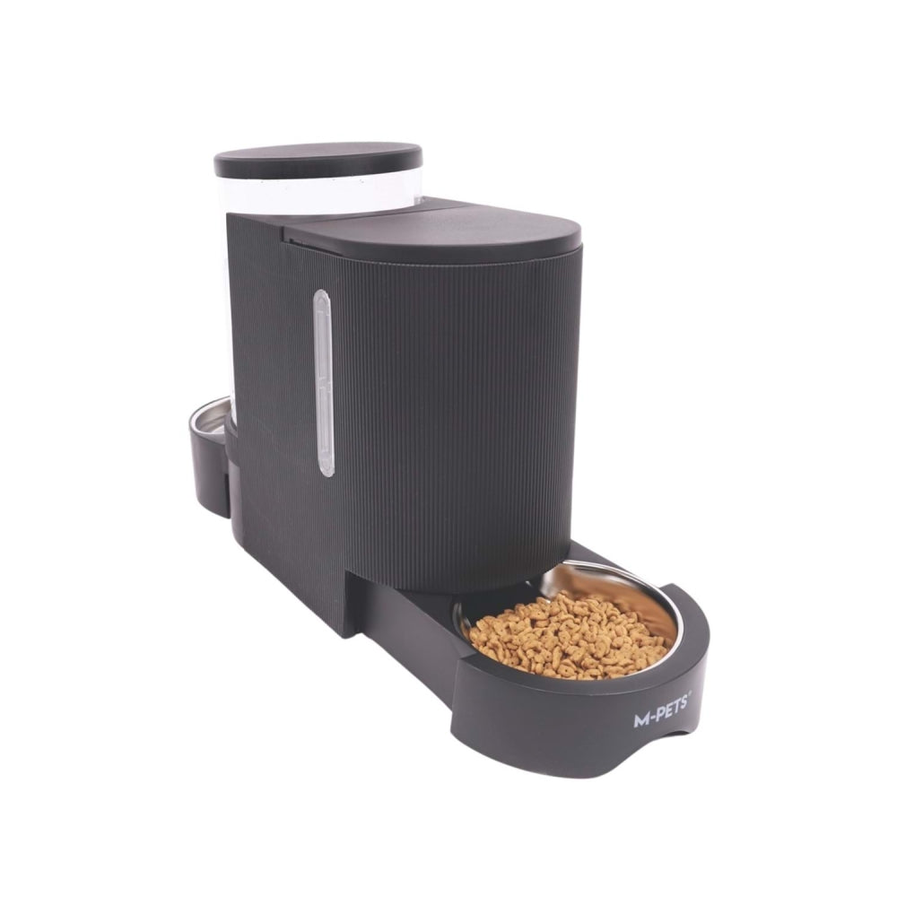 M-Pets Duplo Double Food and Water Bowl 3L/1.3kg Black