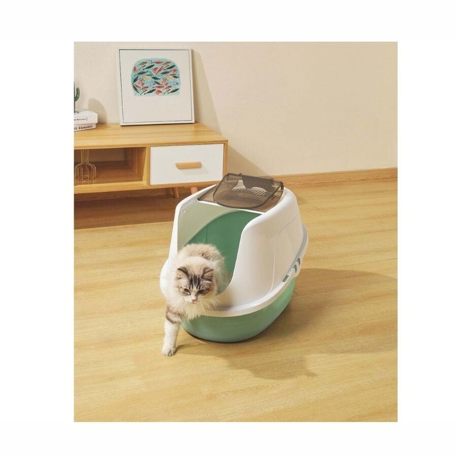 M-Pets Eco Tima Hooded Litter Box Recycled Plastic Green 24in