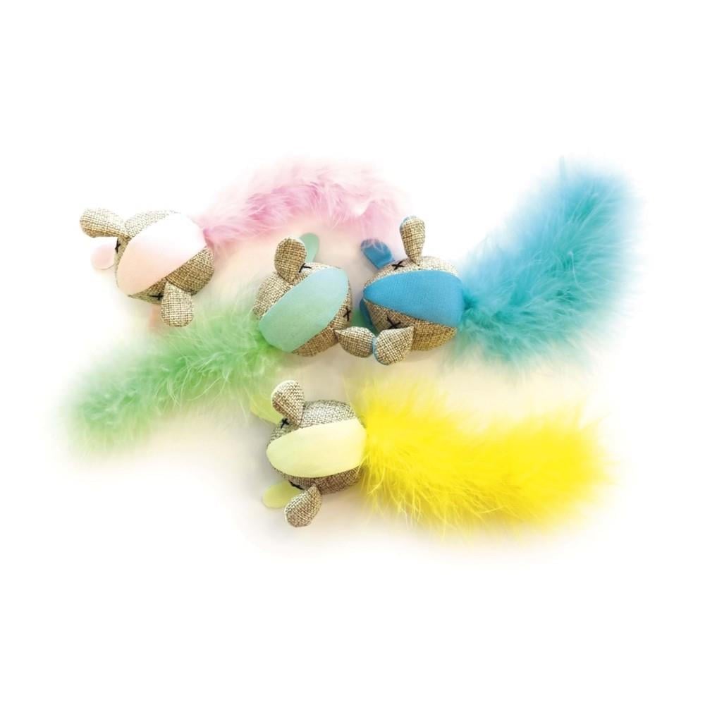 M-Pets Mouse Cat Toy with Plush Texture Mixed Colors 17x7x4 cm