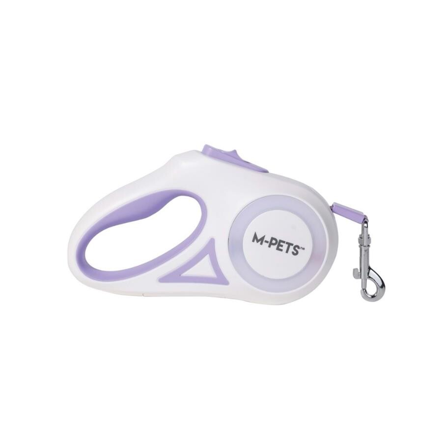 M-Pets Flash LED Retractable Dog Leash Purple 3m