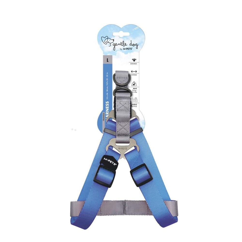 M-Pets Gentle Triangle Dog Harness Blue Comfort Fit Large