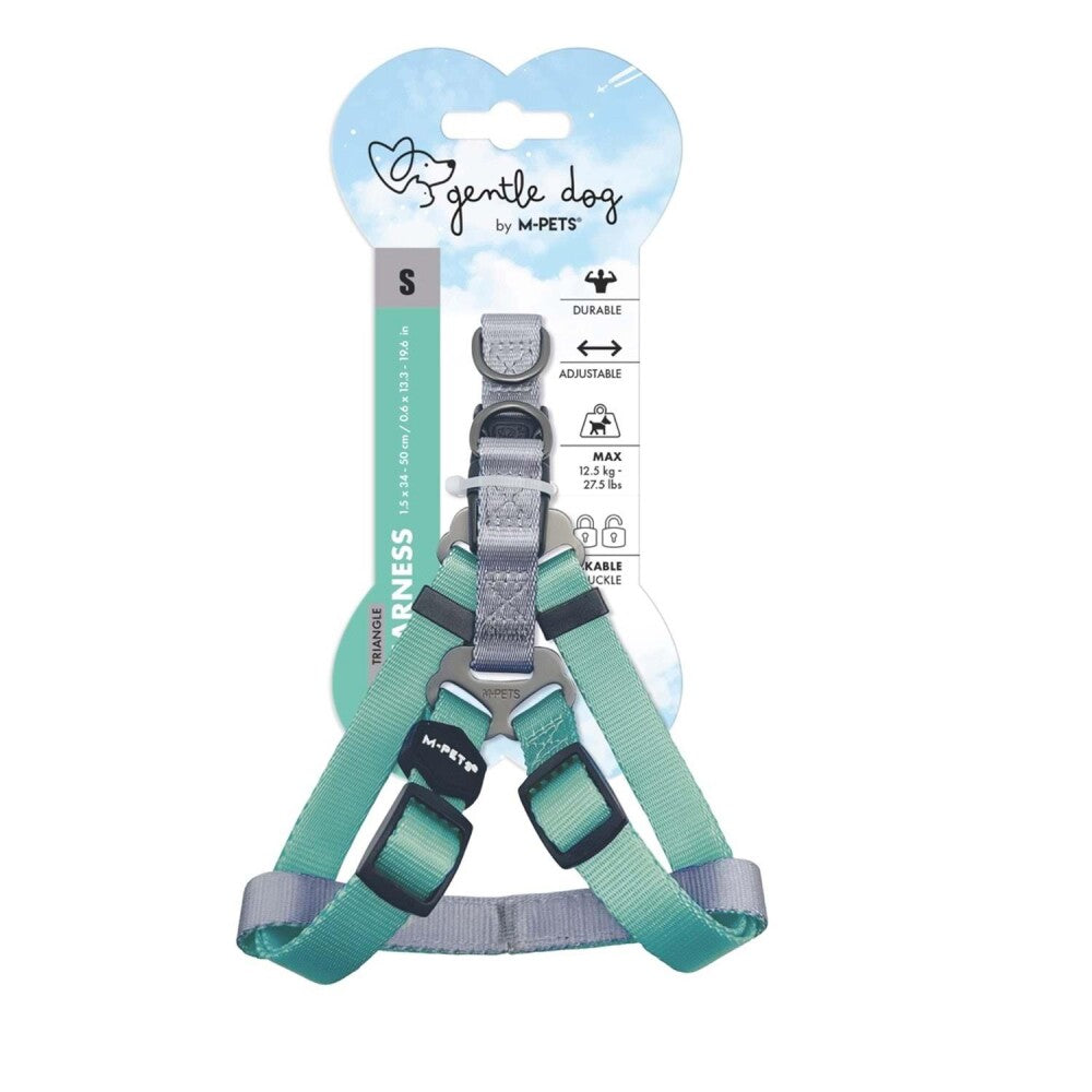 M-Pets Gentle Triangle Dog Harness Soft Padded Green Small