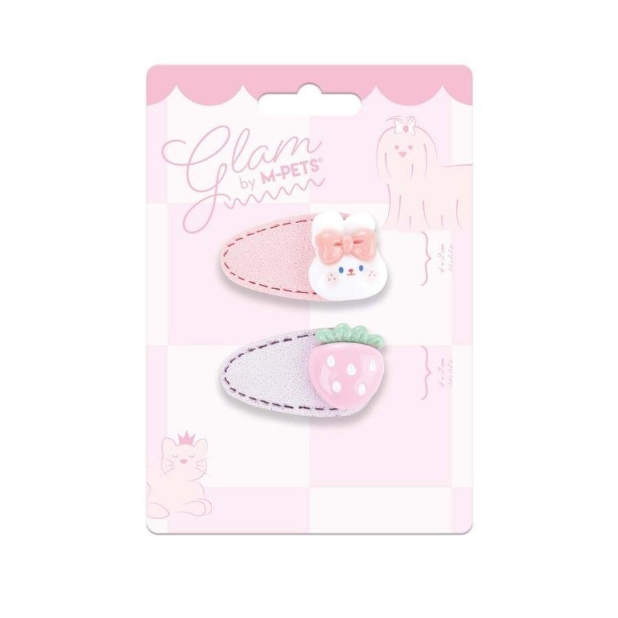 M-Pets Glam Strawberry Pet Hair Clip Pink Accessory 4x2 cm