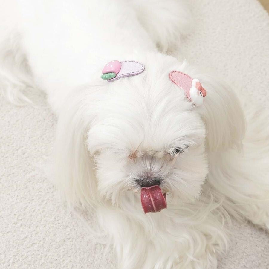 M-Pets Glam Strawberry Pet Hair Clip Pink Accessory 4x2 cm