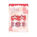 M-Pets Glam Red Bow Accessory for Cats and Dogs 2-Pack