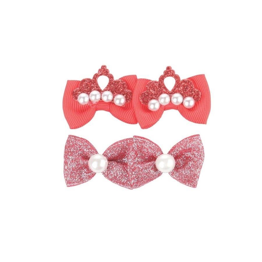 M-Pets Glam Red Bow Accessory for Cats and Dogs 2-Pack