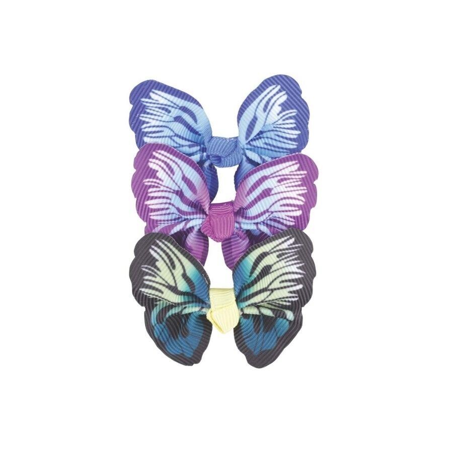 M-Pets Glam Butterfly Pet Hair Clips for Cats & Dogs 3-Pack